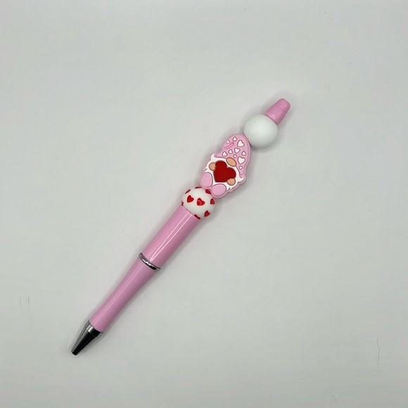 Pink Gnome with Hearts Beaded Pen - Picture 3 of 5